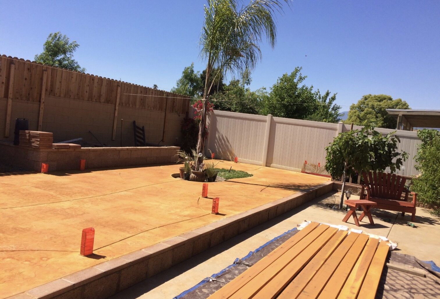 Finished pergola structure