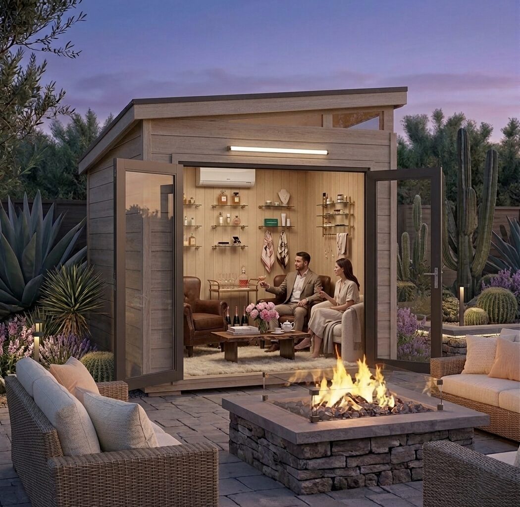 Adult lounge MiniSuite with fire pit