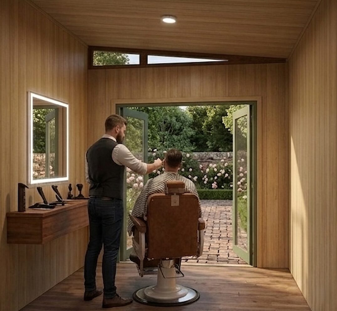 Barber studio interior inside a MiniSuite